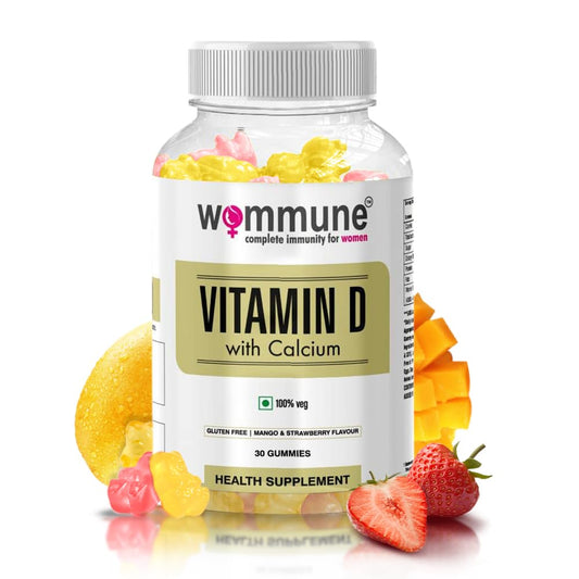 Wommune Calcium and Vitamin D3 Gummies – Complete Bone Health, Joint Support, Immunity Boost, and Enhanced Nutrient Absorption for Men, Women, and Kids