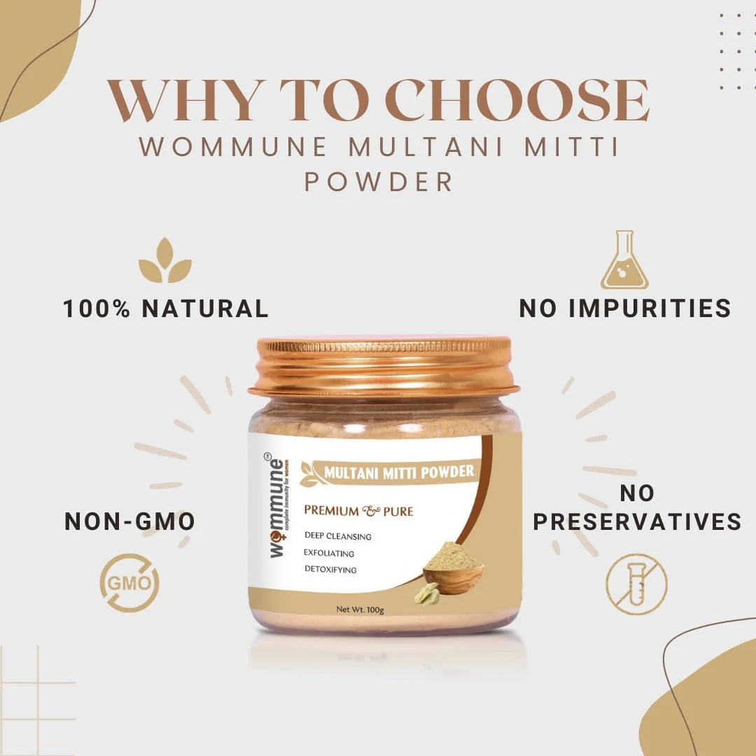 Wommune’s Natural Multani Mitti Powder - Detox & exfoliate