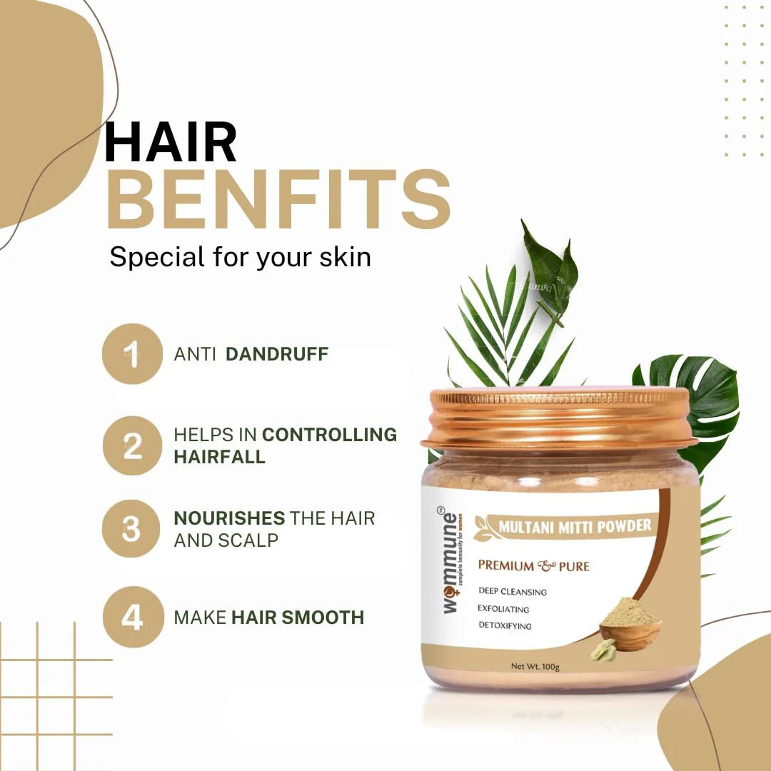 Wommune’s Natural Multani Mitti Powder - Detox & exfoliate