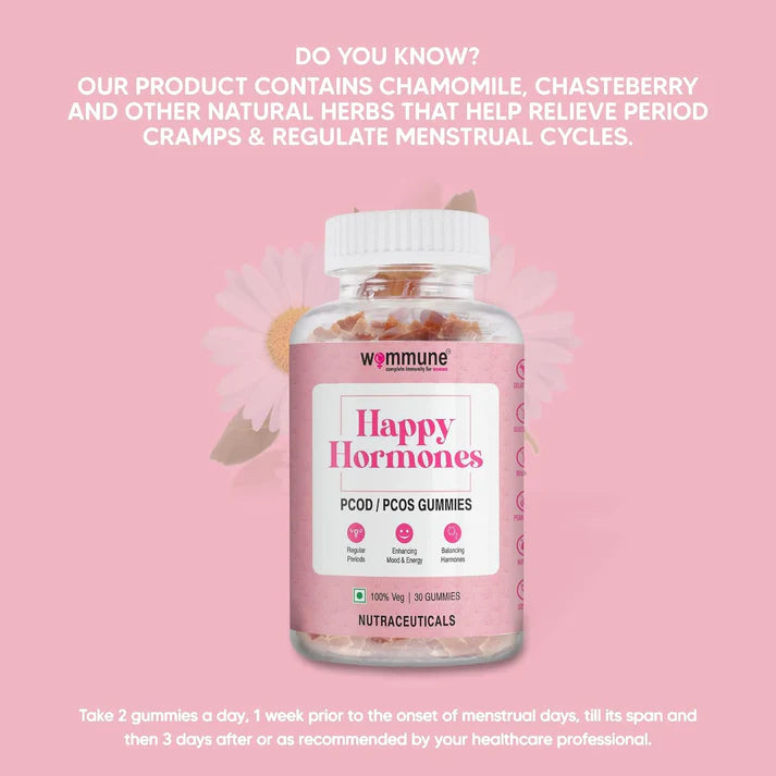 Wommune’s Happy Hormones – PCOD/PCOS Relief Gummies