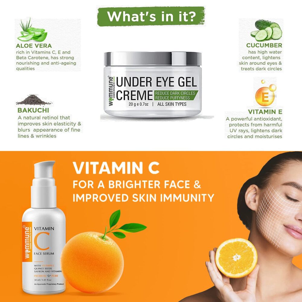 Vitamin C serum And Under Eye Gel Cream For All Skin Type